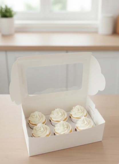 Cup Cake Box (6 Cavity) (Pack of 10)