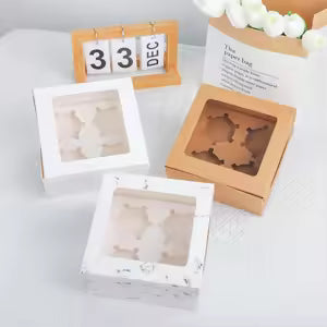 Cup Cake Box (4 Cavity) (Pack of 10)