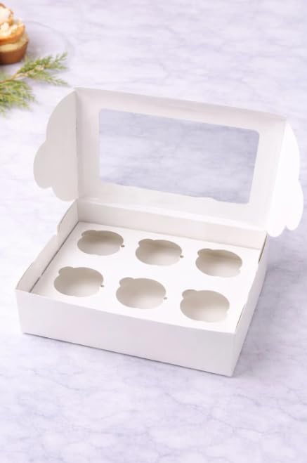 Cup Cake Box (6 Cavity) (Pack of 10)