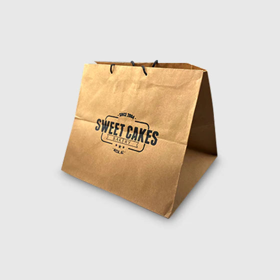 Custom 11 x 11 x 8 inch Single Colour Logo Printing (Brown)