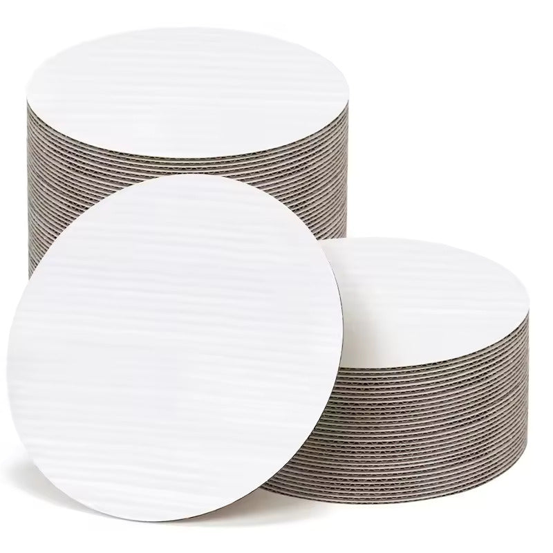 5 inch Round White (Laminated) (Pack of 10)