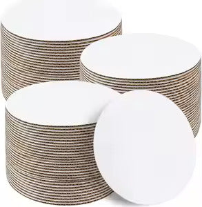 5 inch Round White (Laminated) (Pack of 10)